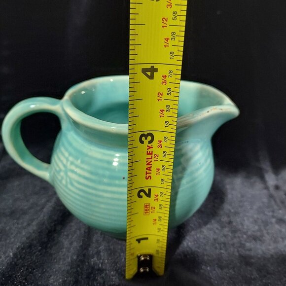 Shawnee MCM Made In USA Creamer & Sugar Bowl Snowflake Turquoise Blue Star Burst - Picture 14 of 15